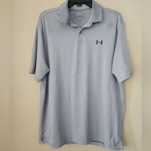 Large Under Amrour‎ Gray Stripe Polo